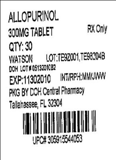Label Image For 300mg (Allopurinol 300mg(watson))